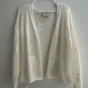 Sundry Cream Open-Knit Cardigan